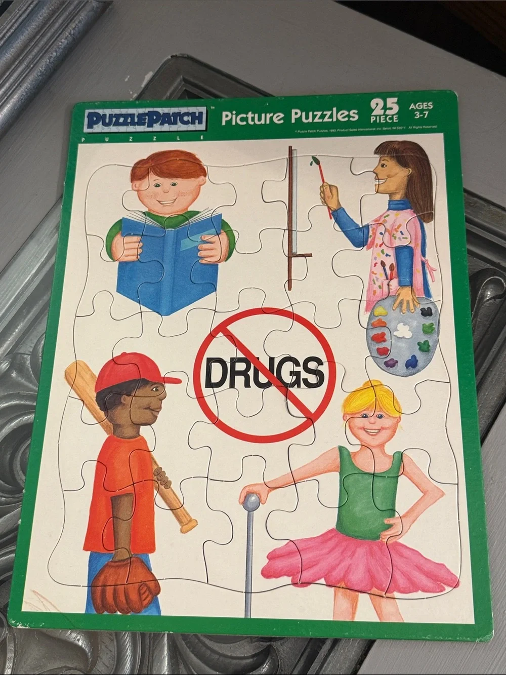 Vintage 1993 PuzzlePatch Picture Puzzle No Drugs Design 25 Piece Ages 3 - 7